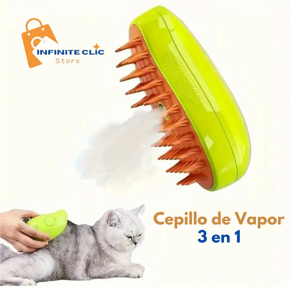 CEPILLO DE VAPOR PARA GATOS Y PERROS - (Elimina el Mal Olor